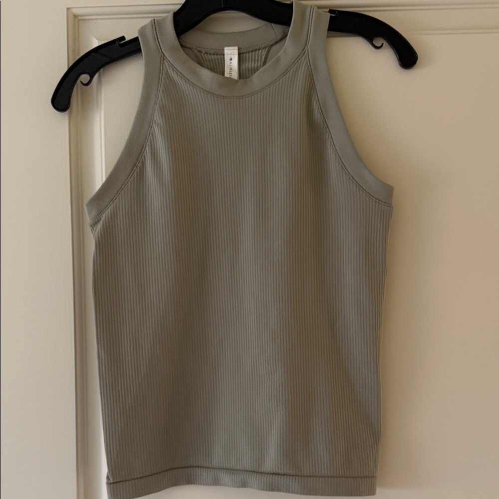 Athleta Ribbed High-Neck Tank Top - Sage